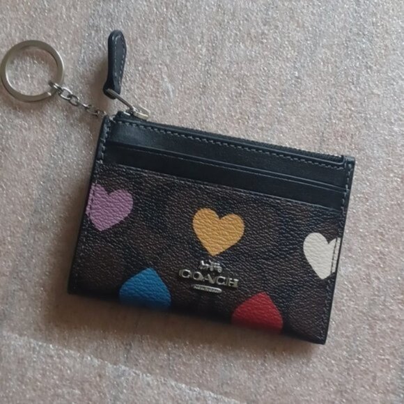SOLD - COACH Mini Skinny ID Case In Signature Canvas With Heart Print, NWT - Picture 6 of 6